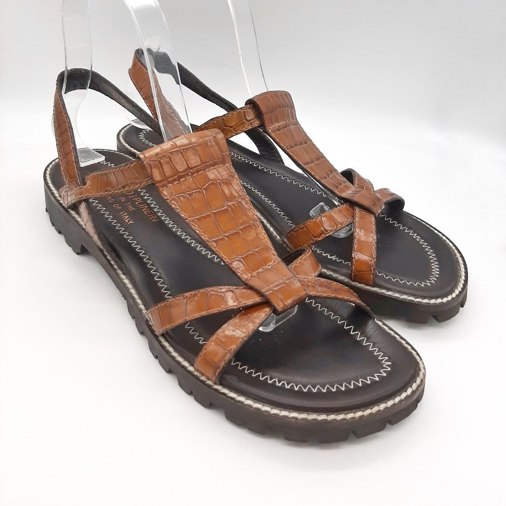 Donald J. Pliner Croc Embossed Lug Sole Sandals
